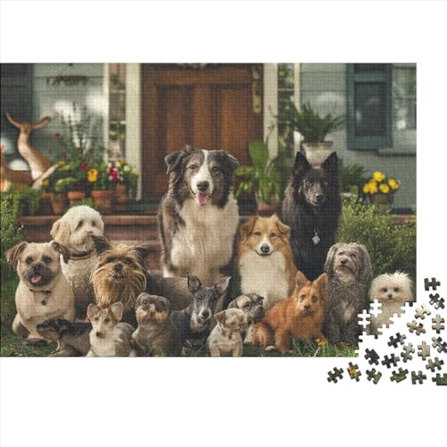 Dog 1000 Teile Puzzle Premium Quality Puzzle Geschicklichkeitsspiel Cute Puppy Familienspaß 100% Recycelten Kartons 1000pcs (75x50cm) von DAKINCHERRY