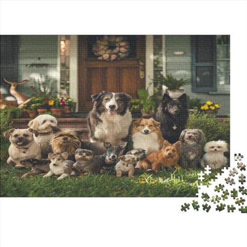 Dog 500 Teile Puzzle Premium Quality Puzzle Familien-Puzzlespiel Cute Puppy Familienspaß 100% Recycelten Kartons 500pcs (52x38cm) von DAKINCHERRY