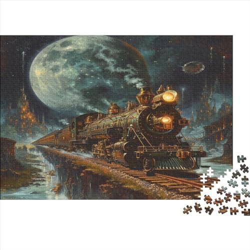Dream Train 500 Teile Puzzle Puzzle-Geschenk Familien-Puzzlespiel Steam Train Für Erwachsenen Ab 14 Jahren Impossible Puzzle 500pcs (52x38cm) von DAKINCHERRY