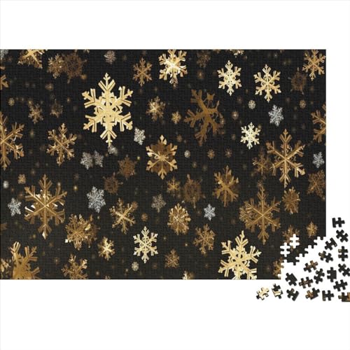 Festive Atmosphere 300 Teile Puzzle Premium Quality Puzzle Kinder Lernspiel Christmas Snowflakes Für Erwachsenen Ab 14 Jahren Impossible Puzzle 300pcs (40x28cm) von DAKINCHERRY