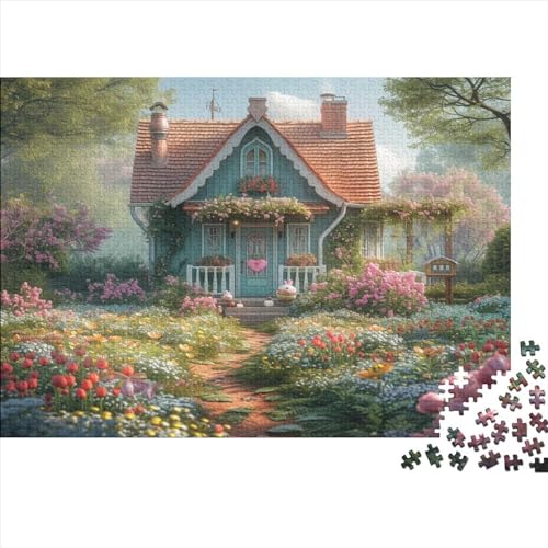 Flower House 500 Teile Puzzle Puzzle-Geschenk Geschicklichkeitsspiel Familienspaß Impossible Puzzle 500pcs (52x38cm) von DAKINCHERRY