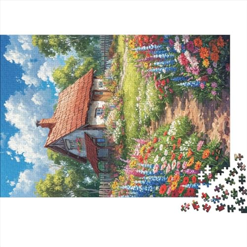 Flowers and A Cabin 500 Teile Puzzle Spielzeug Geschenk Geschicklichkeitsspiel Secret Garden Familienspaß Impossible Puzzle 500pcs (52x38cm) von DAKINCHERRY