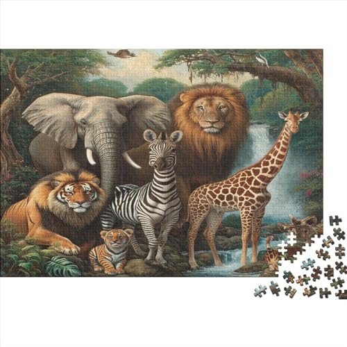 Grassland Wildlife 300 Teile Puzzle Premium Quality Puzzle Kinder Lernspiel Familienspaß 100% Recycelten Kartons 300pcs (40x28cm) von DAKINCHERRY