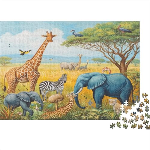 Grassland Wildlife 300 Teile Puzzle Puzzle-Geschenk Kinder Lernspiel Familienspaß Impossible Puzzle 300pcs (40x28cm) von DAKINCHERRY