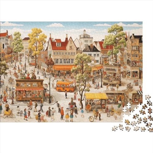 Hamlet 500 Teile Puzzle Premium Quality Puzzle Kinder Lernspiel Coloured House Familienspaß Impossible Puzzle 500pcs (52x38cm) von DAKINCHERRY