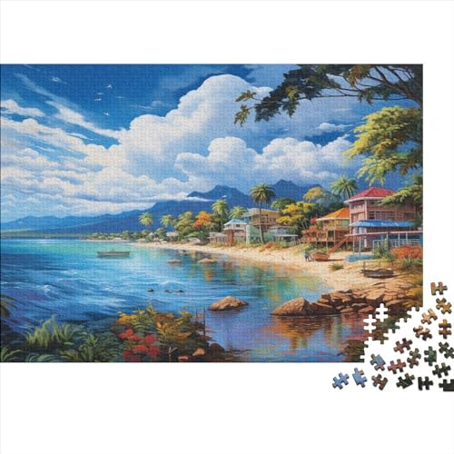 Holiday Bay 1000 Teile Puzzle Puzzle Für Erwachsene Geschicklichkeitsspiel Fairy Tale Town Familienspaß 100% Recycelten Kartons 1000pcs (75x50cm) von DAKINCHERRY