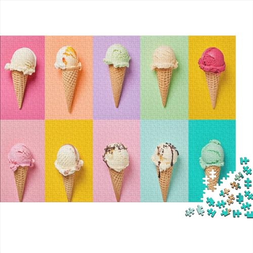 Ice Cream 300 Teile Puzzle Premium Quality Puzzle Geschicklichkeitsspiel Dessert Time Familienspaß 100% Recycelten Kartons 300pcs (40x28cm) von DAKINCHERRY