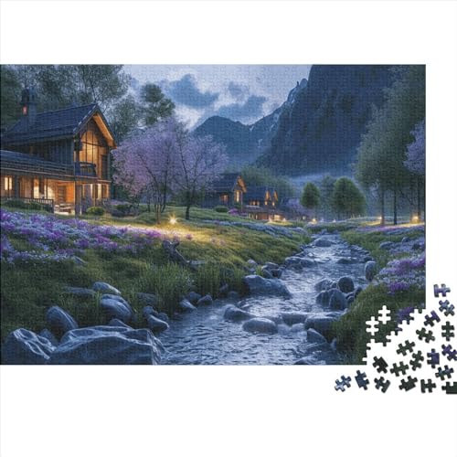 Log Cabin 500 Teile Puzzle Puzzle-Geschenk Familien-Puzzlespiel Für Erwachsene Und Kinder 100% Recycelten Kartons 500pcs (52x38cm) von DAKINCHERRY