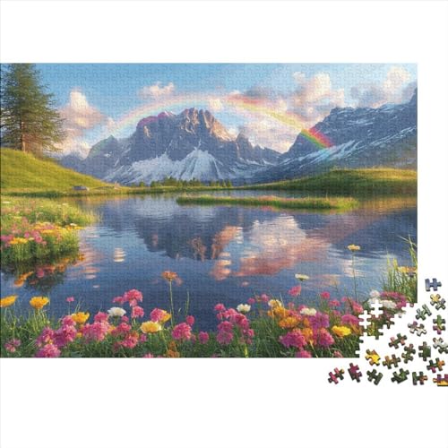 Natural Scenery 300 Teile Puzzle Premium Quality Puzzle Geschicklichkeitsspiel Oeschinen Lake Familienspaß Impossible Puzzle 300pcs (40x28cm) von DAKINCHERRY