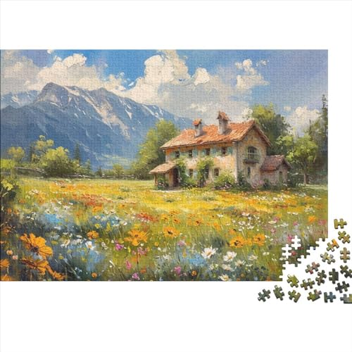 Nature Mountain 1000 Teile Puzzle Puzzle Für Erwachsene Geschicklichkeitsspiel Fairyland Village Familienspaß Impossible Puzzle 1000pcs (75x50cm) von DAKINCHERRY