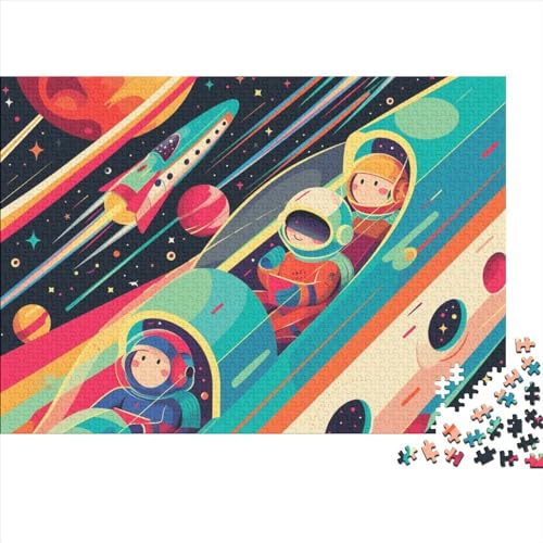 Outer Space 300 Teile Puzzle Puzzle Für Erwachsene Kinder Lernspiel Space Station Für Erwachsene Und Kinder Impossible Puzzle 300pcs (40x28cm) von DAKINCHERRY