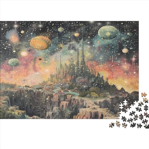 Outer Space 300 Teile Puzzle Puzzle-Geschenk Geschicklichkeitsspiel Worlds in Planets Für Erwachsene Und Kinder 100% Recycelten Kartons 300pcs (40x28cm) von DAKINCHERRY