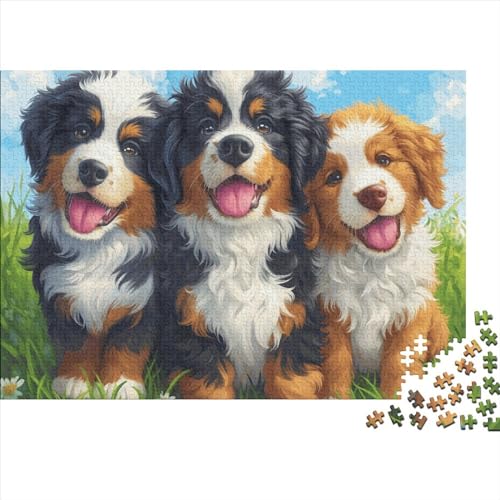 Puppy Picnic 300 Teile Puzzle Puzzle Für Erwachsene Geschicklichkeitsspiel Cute Puppy Familienspaß Impossible Puzzle 300pcs (40x28cm) von DAKINCHERRY