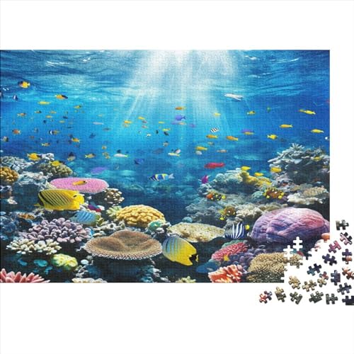 Sea World Whale 300 Teile Puzzle Puzzle Für Erwachsene Kinder Lernspiel Colorful Sea Floor Familienspaß 100% Recycelten Kartons 300pcs (40x28cm) von DAKINCHERRY