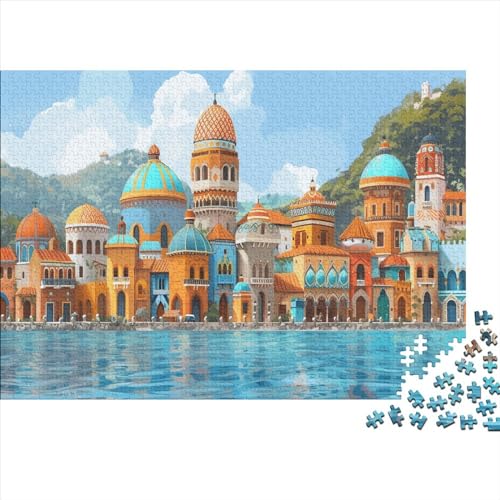 Seaside Town 1000 Teile Puzzle Spielzeug Geschenk Familien-Puzzlespiel Für Erwachsene Und Kinder Impossible Puzzle 1000pcs (75x50cm) von DAKINCHERRY
