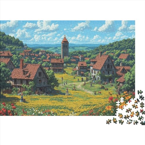Small Town 300 Teile Puzzle Premium Quality Puzzle Geschicklichkeitsspiel Familienspaß Impossible Puzzle 300pcs (40x28cm) von DAKINCHERRY