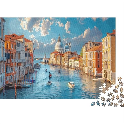Venice Canal 1000 Teile Puzzle Puzzle Für Erwachsene Familien-Puzzlespiel Familienspaß 100% Recycelten Kartons 1000pcs (75x50cm) von DAKINCHERRY