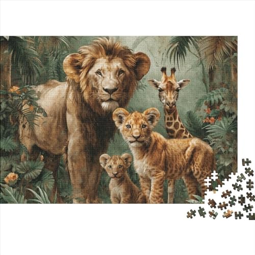 Wildlife 1000 Teile Puzzle Puzzle-Geschenk Geschicklichkeitsspiel Illustrated African Savannah with Matching Familienspaß 100% Recycelten Kartons 1000pcs (75x50cm) von DAKINCHERRY