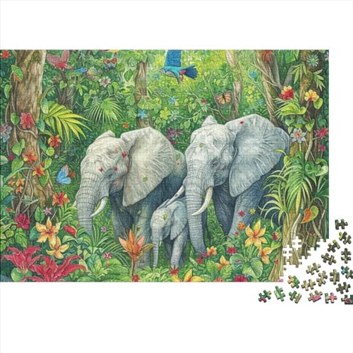 Wildlife 500 Teile Puzzle Puzzle-Geschenk Kinder Lernspiel Illustrated African Savannah with Matching Familienspaß Impossible Puzzle 500pcs (52x38cm) von DAKINCHERRY