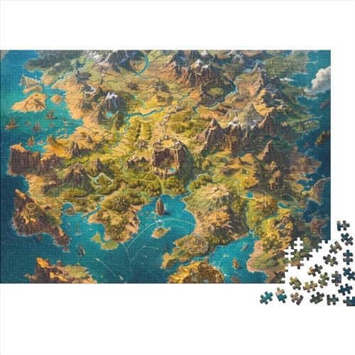 World Map 1000 Teile Puzzle Spielzeug Geschenk Familien-Puzzlespiel World Continent Für Erwachsene Und Kinder Impossible Puzzle 1000pcs (75x50cm) von DAKINCHERRY