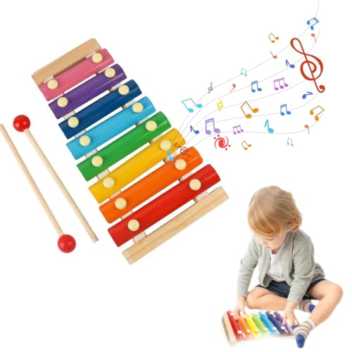 Kinder-Xylophon/Schlagspielzeug, für Lernförderung, Kiefernholz, 24*13.5*3.5cm, xylophon Kinder 1 Jahr von DAKLOP