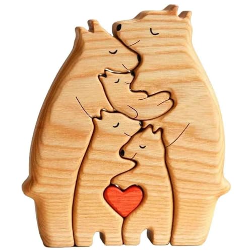 1 Stück Holz Personalisiertes Kunstpuzzle, Besonders Holzkunstpuzzle der Bärenfamilie, Durchdacht Bär Skulpturen für Familie, Oma, Opa Mama, Papa 1 Stück Holz Personalisiertes Kunstpuzzle, Besonders Holzkunstpuzzle der Bärenfamilie, Durchdacht Bär Skulpturen für Familie, Oma, Opa Mama, Papa von DALAETUS