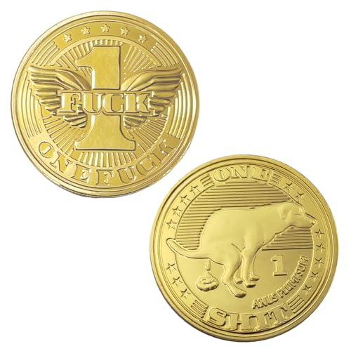 2 Stück Lustiges Geschenk Set für Erwachsene, Gold Metall A Flying F**k Münze mit Transparentes Kunststoffgehäuse, Neuheit Geschenk für Geburtstag, Zweiseitige Münze für Ihn/sie/Bürokollegen/Freunde 2 Stück Lustiges Geschenk Set für Erwachsene, Gold Metall A Flying F**k Münze mit Transparentes Kunststoffgehäuse, Neuheit Geschenk für Geburtstag, Zweiseitige Münze für Ihn/sie/Bürokollegen/Freunde von DALAETUS