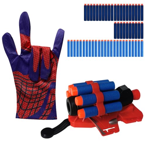 58 Stück Spider Launcher Handschuh Set, Spider Web Shooter mit Spider Handschuhe, Kugelhalter, 2 Arten Weich Kugeln, Lustige Hero Launcher Gloves für Kinder, Jungen, Mädchen, Geschenke 58 Stück Spider Launcher Handschuh Set, Spider Web Shooter mit Spider Handschuhe, Kugelhalter, 2 Arten Weich Kugeln, Lustige Hero Launcher Gloves für Kinder, Jungen, Mädchen, Geschenke von DALAETUS