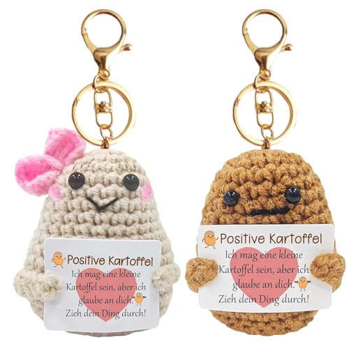 DALAETUS 2 Stück Positive Kartoffel mit Schlüsselanhänger, Lustige Positive Potato Puppe mit Positiver Energiekarte, Mini-Plüsch Figuren, Pocket Hug Geschenk für Frauen Freundin Geburtstag DALAETUS 2 Stück Positive Kartoffel mit Schlüsselanhänger, Lustige Positive Potato Puppe mit Positiver Energiekarte, Mini-Plüsch Figuren, Pocket Hug Geschenk für Frauen Freundin Geburtstag von DALAETUS