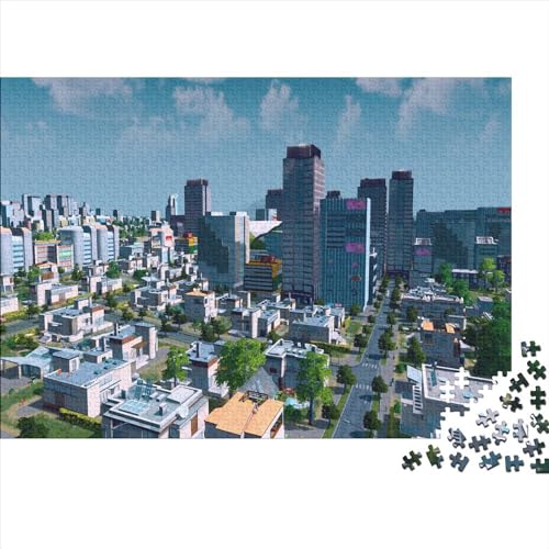 City 1000 Teile Puzzles unmögliche Puzzles für Erwachsene Holzpuzzle Intelligenzspiel Colourful City Spiel Geschenk Einzigartiges Puzzles Klassische 1000 Teile (75 x 50 cm) von DALWI