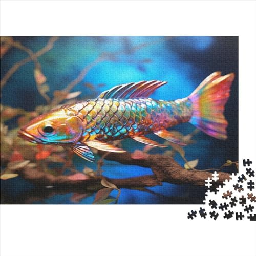 DonnaThomas_A_Fish_was_Crawling_on_a_Tree_its_Scales_Glittering_b8f3336e-765a-4d44-aa5a-2ef0526ed35c 1000 Teile Puzzle Erwachsene Puzzel Impossible Puzzle Herausforderndes Wohnkultur Einzigartiges Ge von DALWI