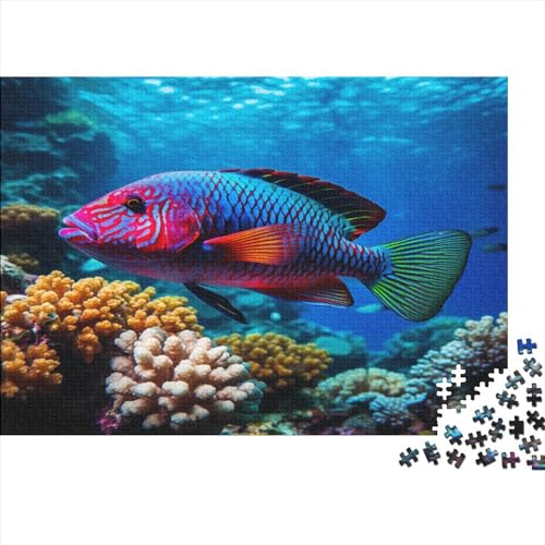 JenniferMartinez_The_Rock_Beauty_Fish_Gracefully_Swims_Among_vi_38bfe261-9493-47ed-adc4-0f624c384d4b 500 Teile Puzzle Erwachsene Puzzel Impossible Puzzle Herausforderndes Wohnkultur Einzigartiges Ge von DALWI