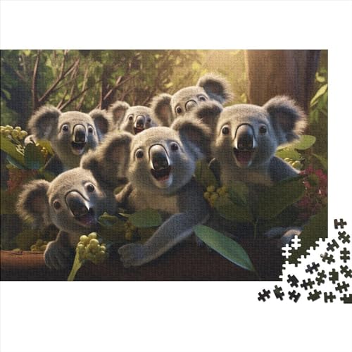 Koala 1000 Teile Puzzle Erwachsene Puzzel Impossible Puzzle Wombat Für Die Ganze Familie Wohnkultur Einzigartiges Geschenk Holzspielzeug 1000pcs (75x50cm) von DALWI