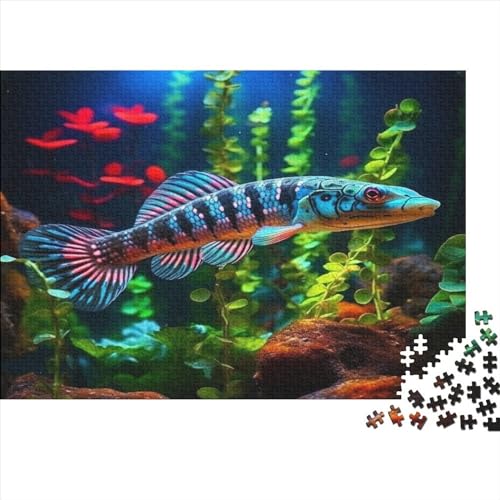 PatriciaHill_A_Snakehead_Fish_Swims_in_Clear_Water_Surrounded_b_8057c2a2-08c1-4adf-aa16-27e632d883a0 300 Teile Puzzle Erwachsene Puzzel Impossible Puzzle Geschicklichkeits Spiel Wohnkultur Einzigart von DALWI