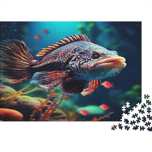 PatriciaSmith_A_Snakehead_Fish_Swims_Freely_in_The_Clear_Water__3c80a0cd-56cf-4651-90de-f0cac8e9ccd0 500 Teile Puzzle Erwachsene Puzzel Impossible Puzzle Herausforderndes Wohnkultur Geschenk Spielze von DALWI