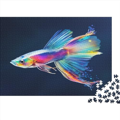 Rainweaver_A_Flying_Fish_with_Blue_Scales_and_transparent_Wings_5097dd73-80c4-44f5-b68d-c4dfa80c69d1 1000 Teile Puzzle Erwachsene Puzzel Impossible Puzzle Herausforderndes Spaß Familien Puzzles Einzi von DALWI