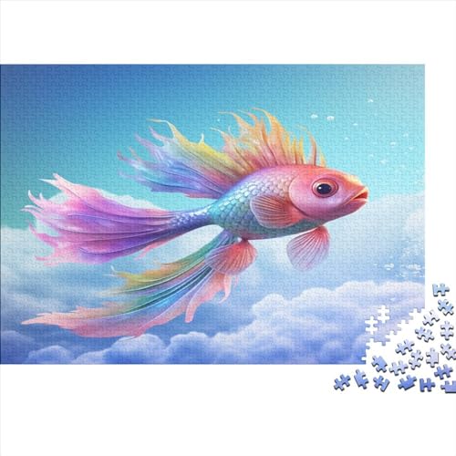 RuthAnderson_A_Fish_Flies_in_The_Sky_with_Iridescent_Feathers_o_e4318448-06e2-440a-bc42-9f8f40b1973b 500 Teile Puzzle Erwachsene Puzzel Impossible Puzzle Geschicklichkeits Spiel Spaß Familien Puzzle von DALWI