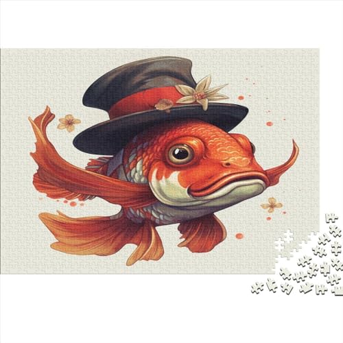 Shop_Possibilities_Pixar_Style_koi_Fish_with_hat_and_Whiskers_i_6f7fb2fa-5f2d-4047-80a0-9223c605468a 1000 Teile Puzzle Erwachsene Puzzel Impossible Puzzle Herausforderndes Spaß Familien Puzzles Puzzl von DALWI