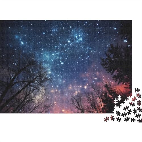Starry Sky 1000 Teile Puzzle Erwachsene Puzzel Impossible Puzzle Milky Way Starry Sky Für Die Ganze Familie Home Dekoration Puzzle Puzzle-Geschenk Holzspielzeug 1000pcs (75x50cm) von DALWI