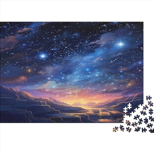Starry Sky 1000 Teile Puzzle Erwachsene Puzzel Impossible Puzzle Milky Way Starry Sky Herausforderndes Wohnkultur Einzigartiges Geschenk Holzspielzeug 1000pcs (75x50cm) von DALWI