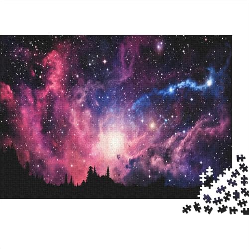 Starry Sky 500 Teile Puzzle Erwachsene Puzzel Impossible Puzzle Milky Way Starry Sky Herausforderndes Spaß Familien Puzzles Puzzle-Geschenk Holzspielzeug 500pcs (52x38cm) von DALWI