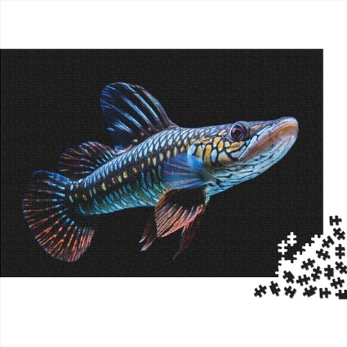 Tolyambos_Snakehead._Peacock_Snakehead_Fish_Fish_Aquarium_Water_3d0f98bb-63c6-413e-9137-00c9aa697abb 300 Teile Puzzle Erwachsene Puzzel Impossible Puzzle Herausforderndes Spaß Familien Puzzles Gesch von DALWI