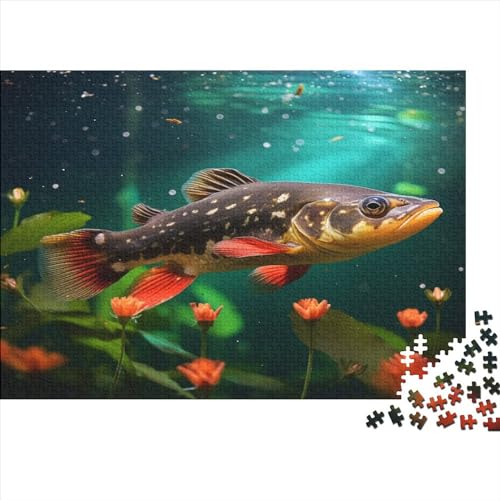 Vibar_The_Tench_a_Freshwater_Fish_with_its_Olive-Green_Scales_a_2eb62e28-134d-4824-8e5f-0f88da33cae2 300 Teile Puzzle Erwachsene Puzzel Impossible Puzzle Geschicklichkeits Spiel Wohnkultur Puzzle-Ge von DALWI