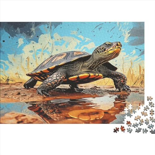 Vierkrallen Turtle 1000 Teilefür Erwachsene TeensImpossible Puzzle Dosenschildkröte Geschicklichkeits Spiel Home Dekoration Puzzle Einzigartiges Geschenk Holzspielzeug 1000pcs (75x50cm) von DALWI