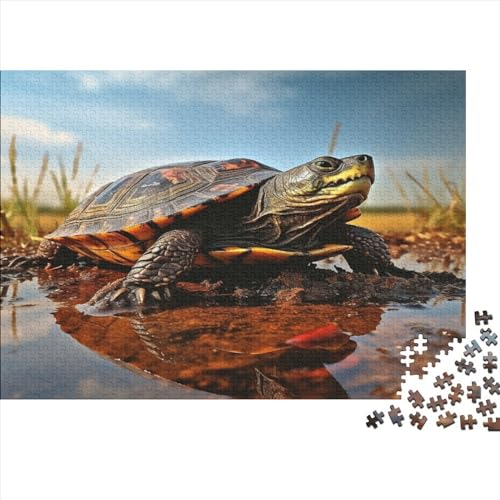 Vierkrallen Turtle 1000 Teilefür Erwachsene TeensImpossible Puzzle Dosenschildkröte Herausforderndes Home Dekoration Puzzle Geschenk Spielzeug Moderne Wohnkultur 1000pcs (75x50cm) von DALWI