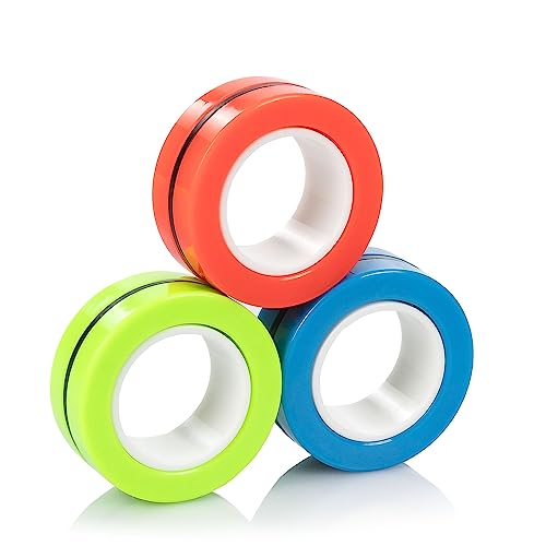DAM. Magnetic Fidget Rings, Magnetringe, Mehrfarbig, Spielzeug gegen Stress, Angst, Konzentration, Farbe: Mehrfarbig von DAM
