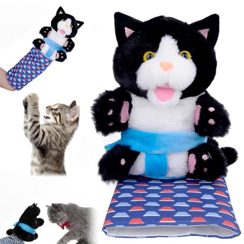 DAMIGHT Interaktives Katzenspielzeug, Wrestling Cat Toy Puppet mit Robuster Polsterung, Katze Handpuppe Plüschtier, Handpuppen Katze für Haustiere, Katze und Katzenliebhaber von DAMIGHT