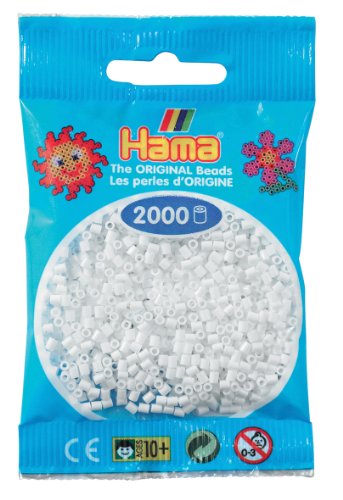 Hama Perlen 501-01 - Mini-Perlen, 2000 Stück Weiß von Hama