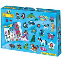 Hama 3096 - Group Pack, ca. 21.000 Bügelperlen Midi, 21 Stiftplatten in verschiedenen Formen und Zubehör, Koffer für Spielgruppen von Malte Haaning Plastic A/s