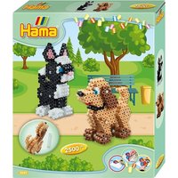 Hama 3253 - Geschenkpackung 3D Hund und Katze, ca. 2500 Midi-Bügelperlen, Stiftplatte und Zubehör von DAN